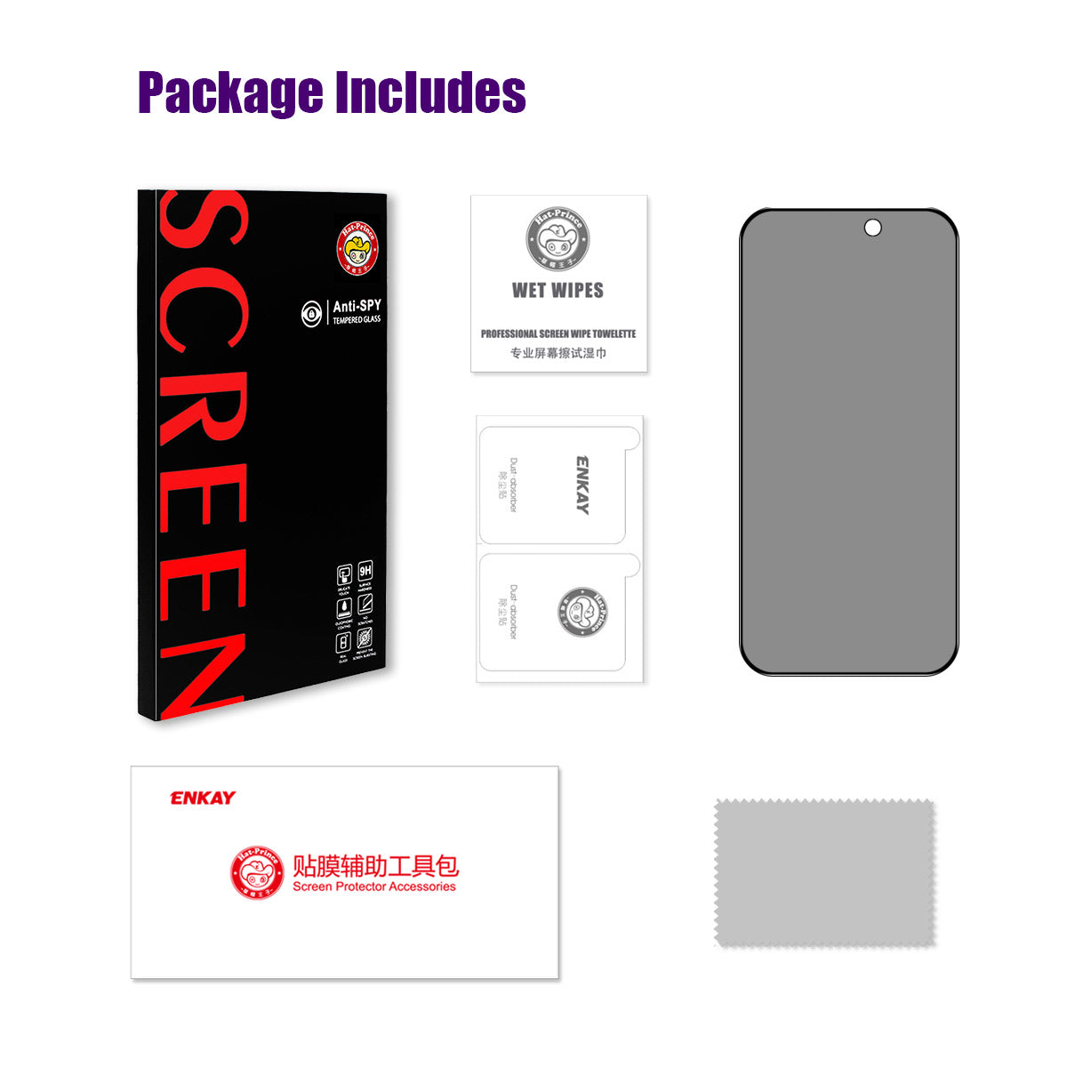 ENKAY HAT PRINCE For iPhone 18 Pro / 17 Pro Privacy Screen Protector 28-degree Anti-Spy Tempered Glass