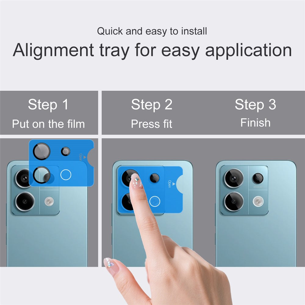 IMAK For Xiaomi Redmi Note 13 Pro 5G / Poco X6 5G Tempered Glass Camera Lens Protector with Self Positioning Frame (Complete Covering)