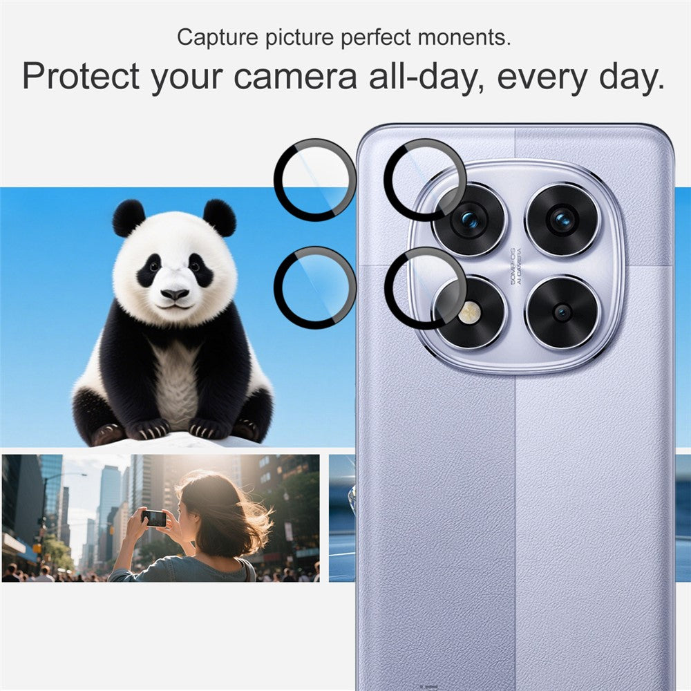 IMAK For Xiaomi Redmi Note 14 Pro 5G /  Poco X7 5G Tempered Glass Camera Lens Protector with Self Positioning Frame (Complete Covering)