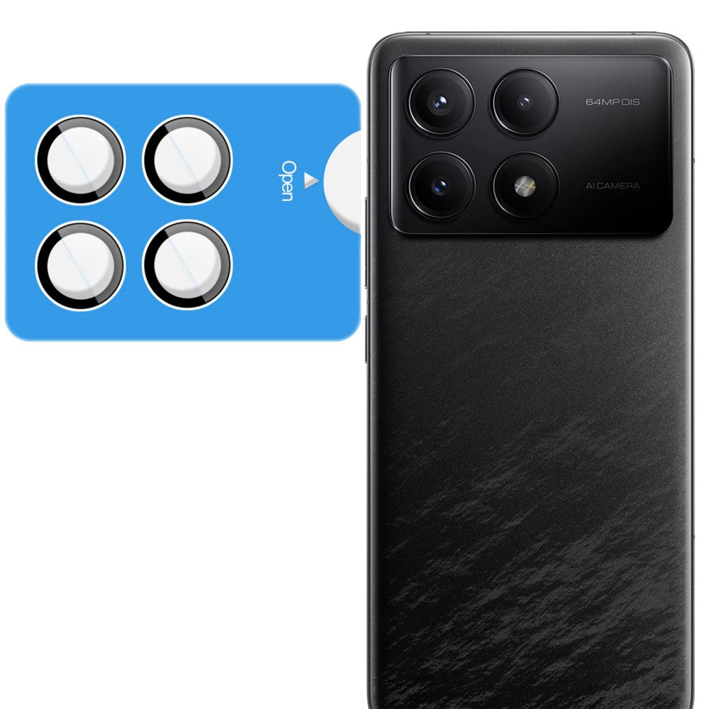 IMAK Camera Lens Protector For Xiaomi Redmi K70 5G /  K70 Pro 5G / K70E 5G / Poco X6 Pro 5G / F6 Pro 5G Tempered Glass Lens Film with Self Positioning Frame (Complete Covering)