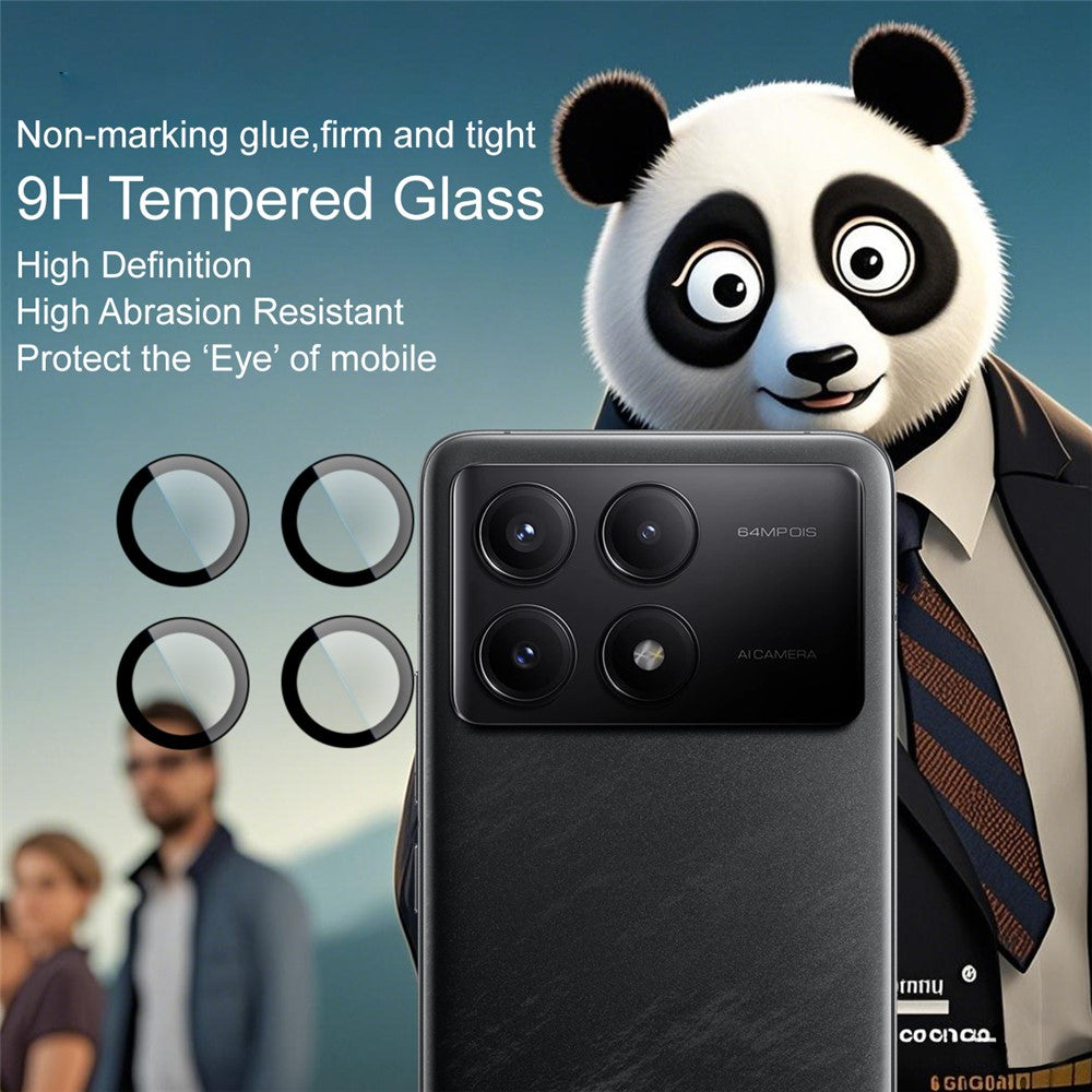 IMAK Kameralinsskydd för Xiaomi Redmi K70 5G / K70 Pro 5G / K70E 5G / Poco X6 Pro 5G / F6 Pro 5G Härdat glaslinsfilm med självpositionerande ram (komplett täckning)