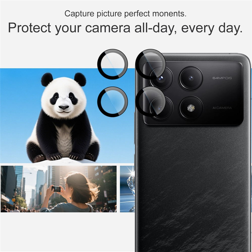 IMAK Camera Lens Protector For Xiaomi Redmi K70 5G /  K70 Pro 5G / K70E 5G / Poco X6 Pro 5G / F6 Pro 5G Tempered Glass Lens Film with Self Positioning Frame (Complete Covering)