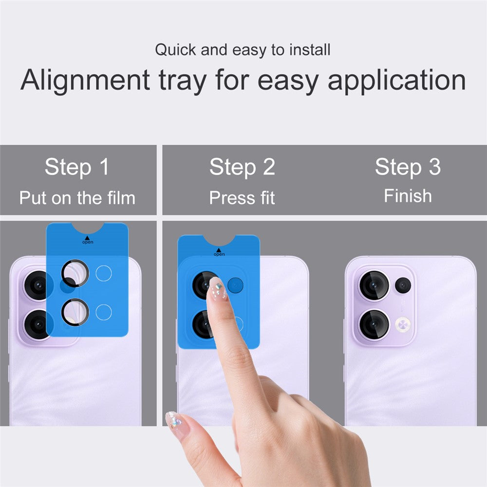 IMAK For Oppo Reno13 5G (Global) Tempered Glass Camera Lens Protector with Self Positioning Frame (Complete Covering)