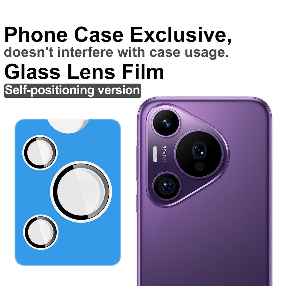 IMAK For Huawei Pura 70 Pro / Pura 70 Pro+ Tempered Glass Camera Lens Protector with Self Positioning Frame (Complete Covering)
