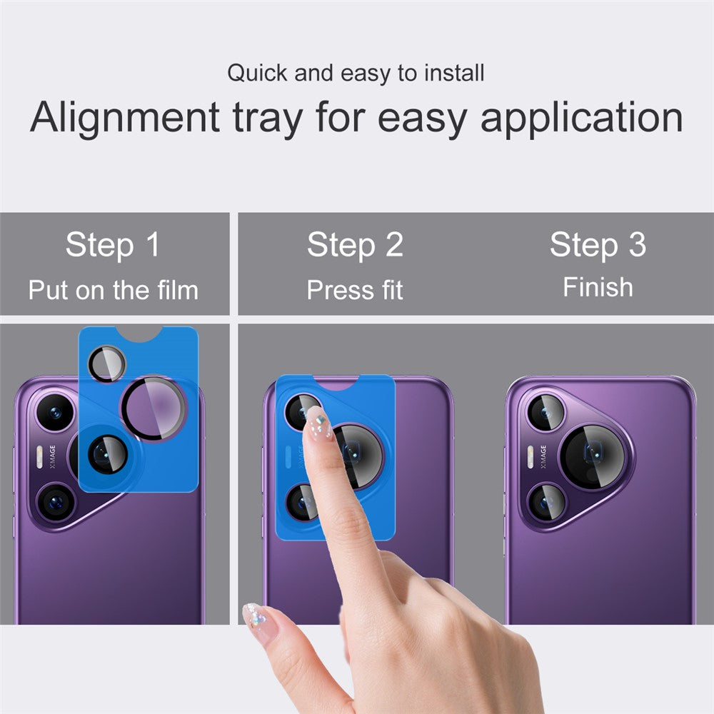 IMAK For Huawei Pura 70 Pro / Pura 70 Pro+ Tempered Glass Camera Lens Protector with Self Positioning Frame (Complete Covering)