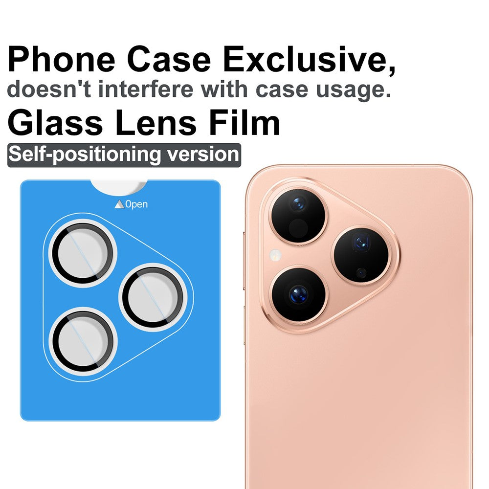 IMAK For Huawei Pura 80 Tempered Glass Camera Lens Protector with Self Positioning Frame (Complete Covering)