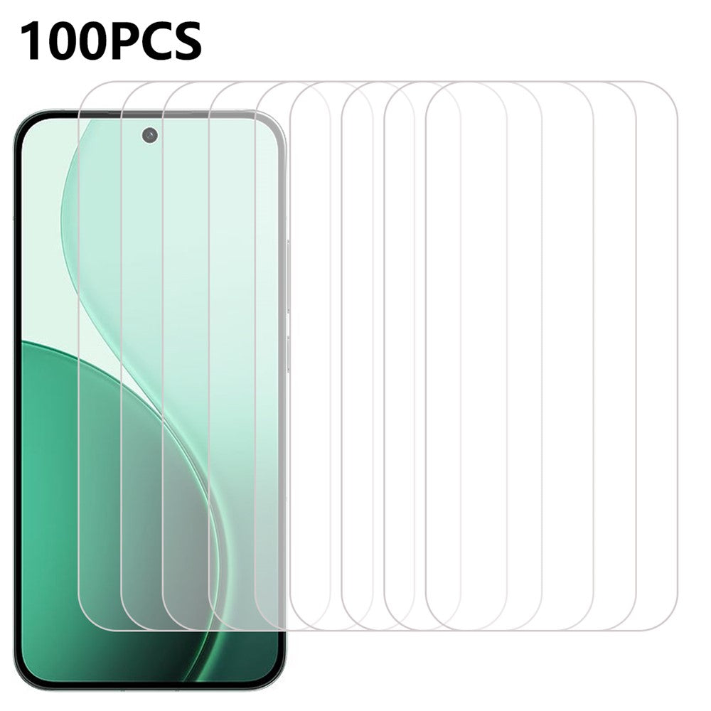 100Pcs For Oppo Reno14 Pro 5G (Global) Screen Protector Anti-Scratch Tempered Glass Film (No Package, with Wipes Set, Dust-absorber, Guide Sticker)