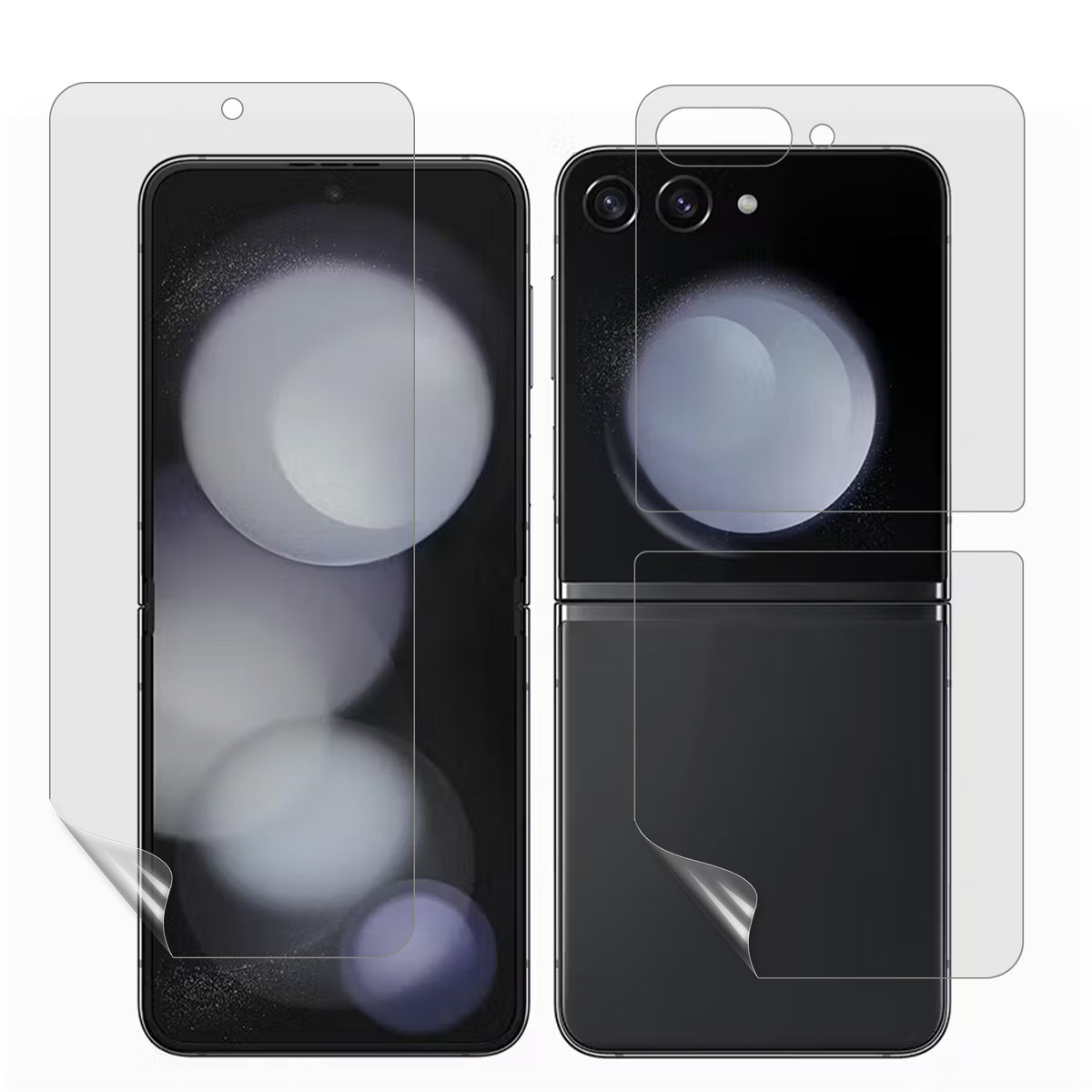 For Samsung Galaxy Z Flip7 5G Clear PET Film Soft Front and Back Screen Protector