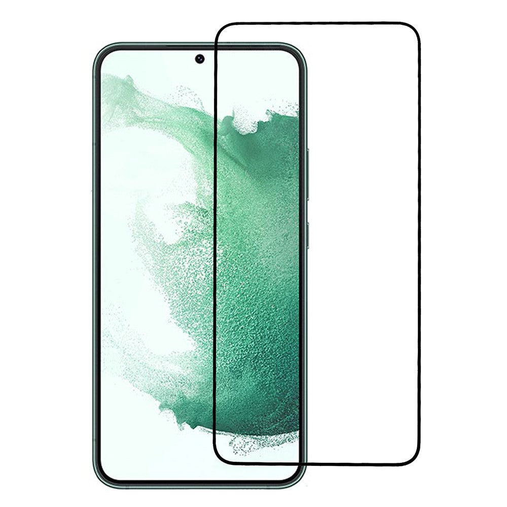 Samsung Galaxy S22+ 5G / S23+ Explosionsskyddande Komplett Hölje Silkestryck 0,18 mm Ultratunn Härdat Glasfilm Full Glue HD Klart Skärmskydd (Fingeravtrycksupplåsningsversion)