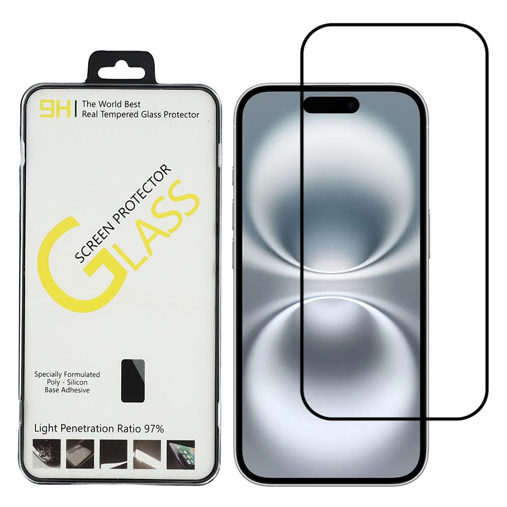For iPhone 17 Screen Protector Silk Printing Full Glue Crystal Clear Tempered Glass Film