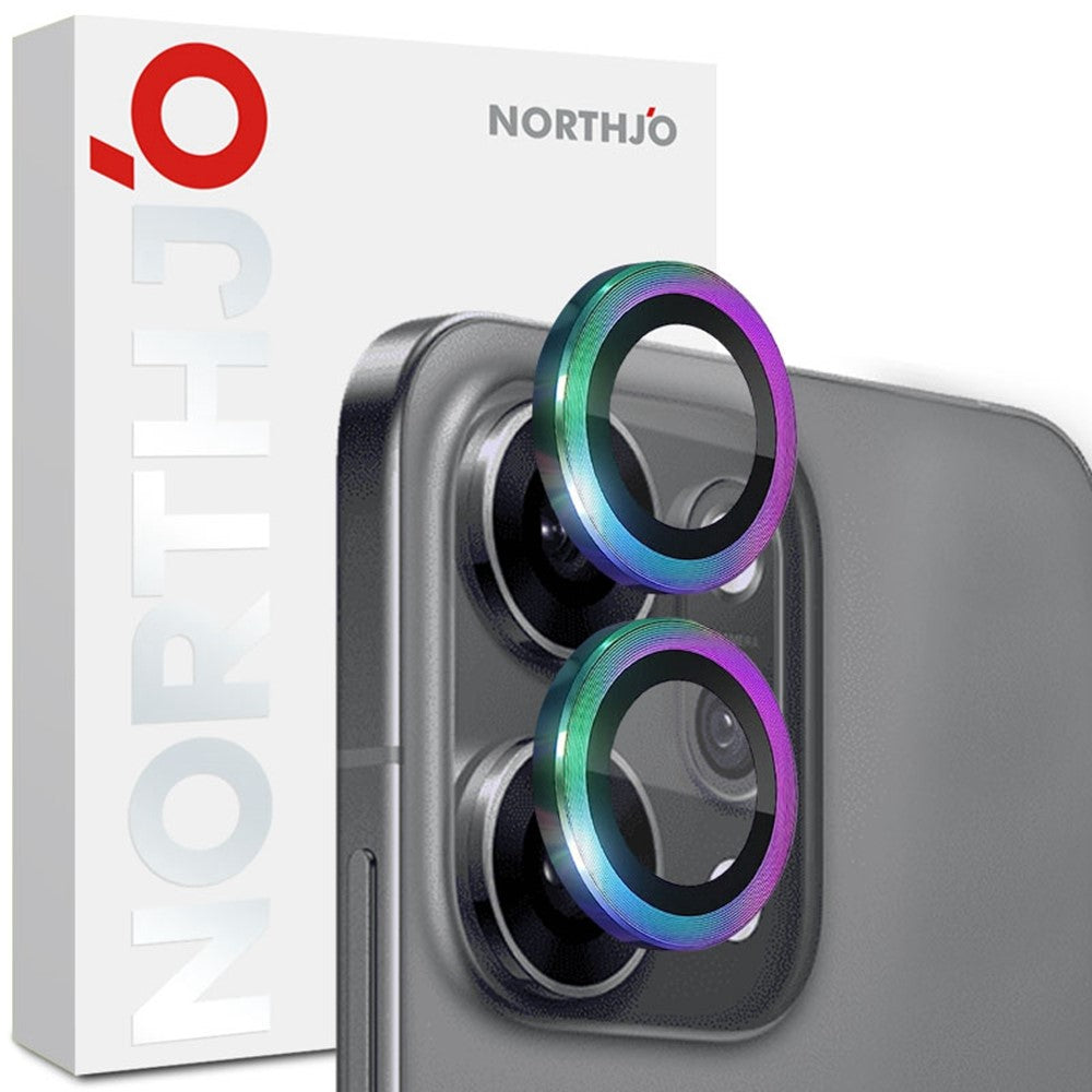 NORTHJO 1 Set For Oppo Reno14 Pro 5G (Global) Tempered Glass Camera Lens Film CD Veins Metal Ring Lens Guard
