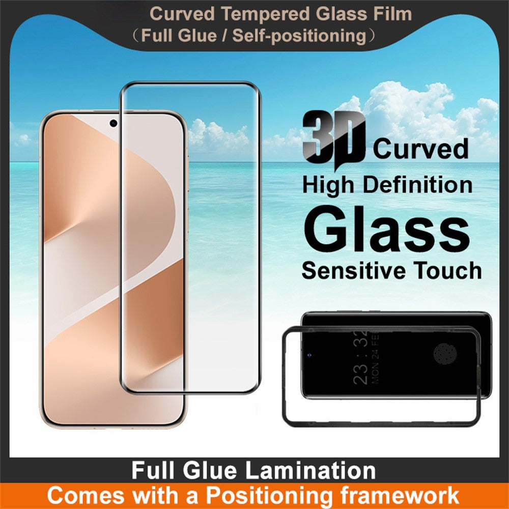 IMAK Skärmskydd för Huawei Pura 80 Pro / Pura 80 Pro+ / Pura 80 Ultra Full Glue 3D Böjd Härdat Glasfilm med Positioneringsram