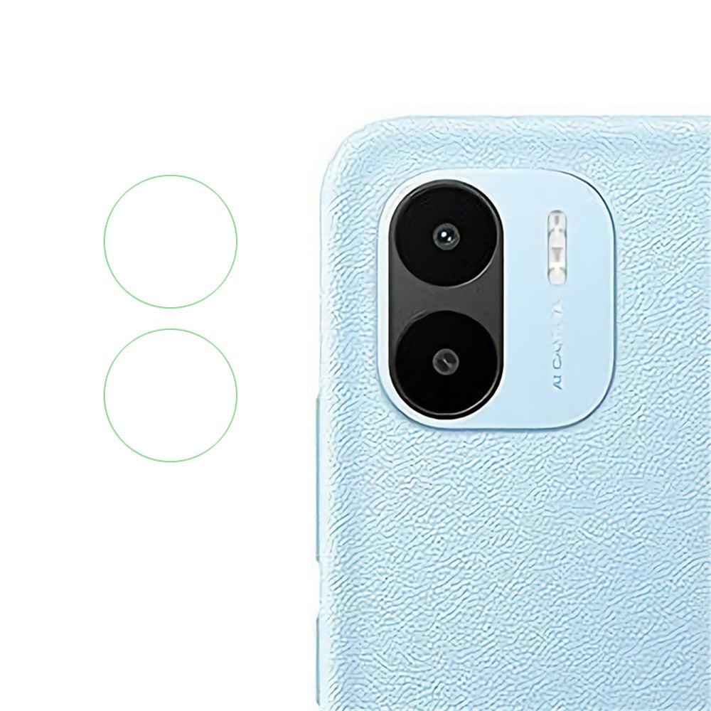 1 set flexibelt soda-lime glaskameralinsskydd för Xiaomi Redmi A1 4G / A2 4G, HD klar reptålig mobil bakre linsfilm