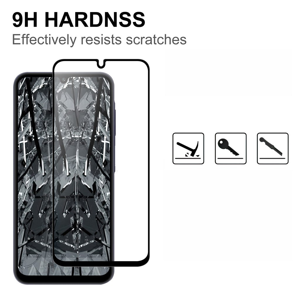 Samsung Galaxy A18 5G / A18 4G / A17 5G / A17 4G / A26 5G AGC Härdat Glas med Svart Kant Heltäckande Skärmskydd