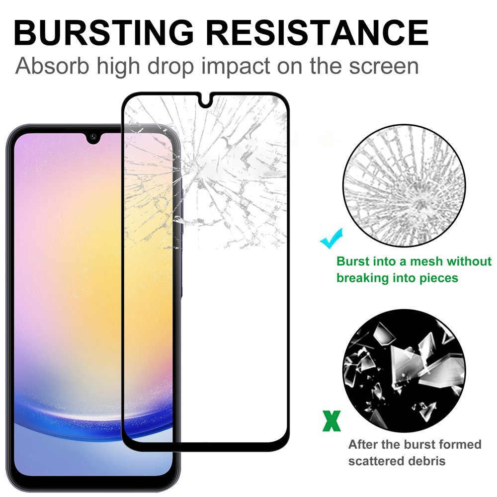 Samsung Galaxy A18 5G / A18 4G / A17 5G / A17 4G / A26 5G AGC Härdat Glas med Svart Kant Heltäckande Skärmskydd