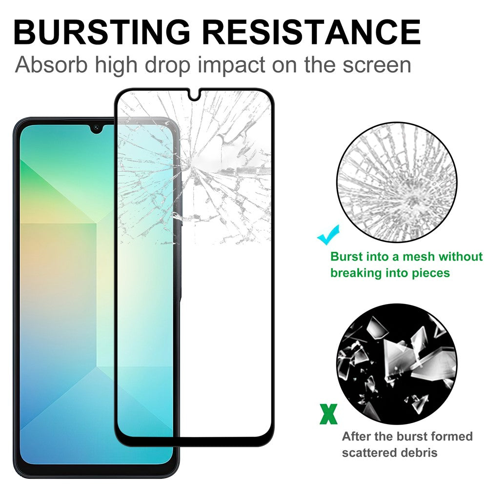 For Samsung Galaxy A08 5G / A08 4G / A07 5G / A07 4G AGC Tempered Glass with Black Edge Full Glue Full Coverage Screen Protector