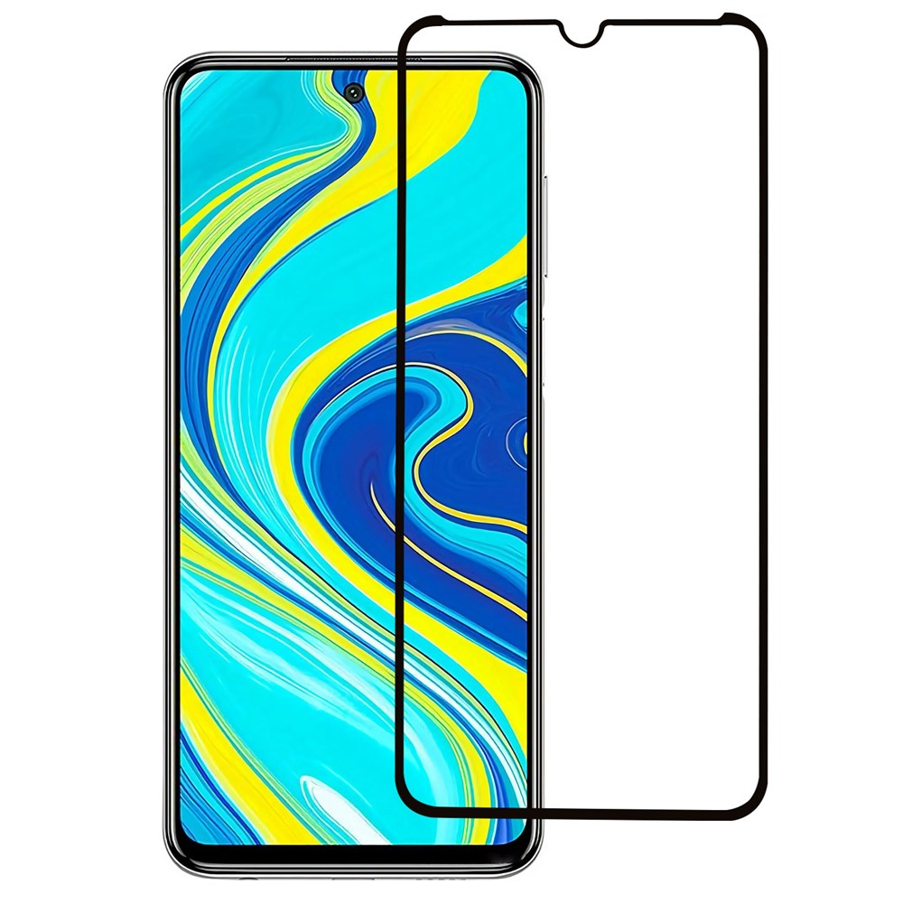 For Xiaomi Redmi Note 9 Pro Max / Note 9S 4G / Note 9 Pro 4G Silk Printing 9D Tempered Glass Film Side Glue Anti-Scratch Screen Protector