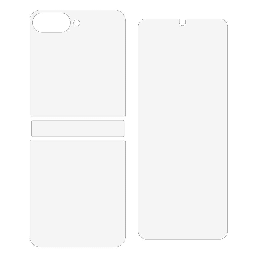 1Set For Samsung Galaxy Z Flip7 FE 5G / Z Flip6 5G Screen Protector Inside + Front Cover Clear TPU Film
