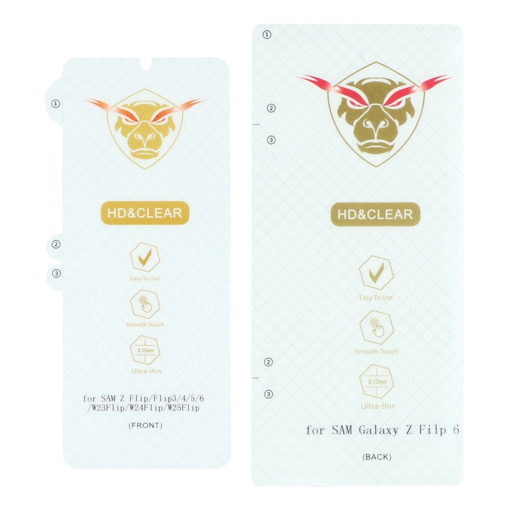 1Set For Samsung Galaxy Z Flip7 FE 5G / Z Flip6 5G Screen Protector Inside + Front Cover Clear TPU Film