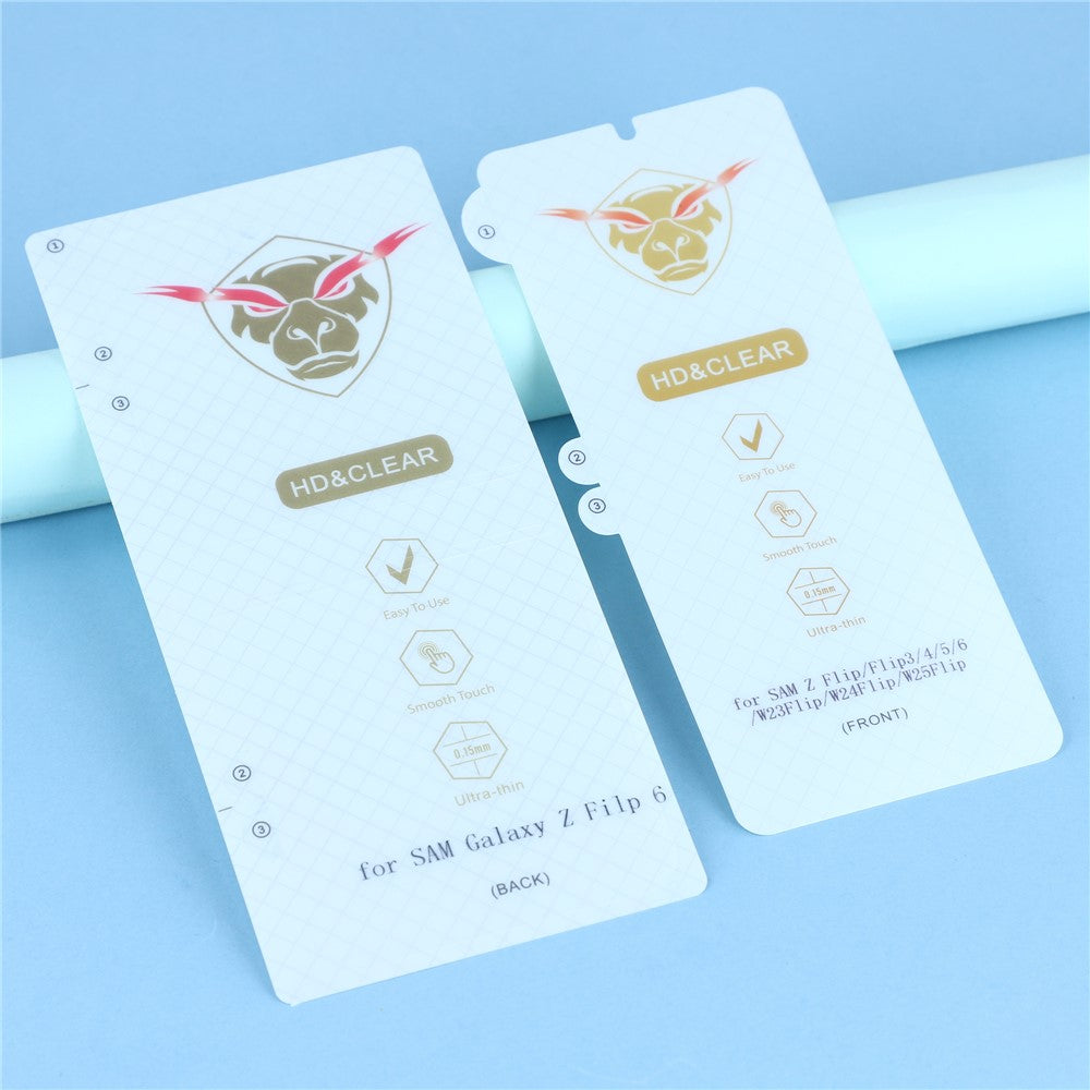 1Set For Samsung Galaxy Z Flip7 FE 5G / Z Flip6 5G Screen Protector Inside + Front Cover Clear TPU Film