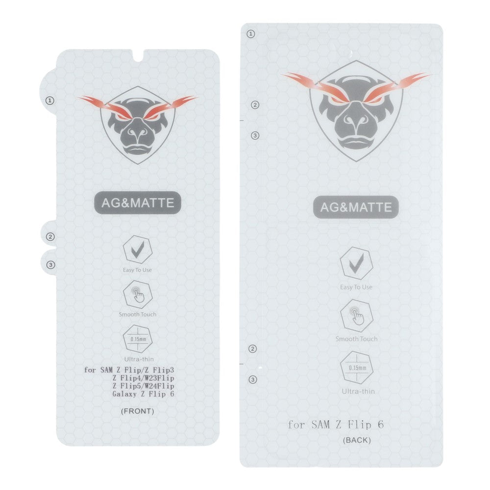 1Set For Samsung Galaxy Z Flip7 FE 5G / Z Flip6 5G Matte Screen Protector Inside + Front Cover Clear TPU Film