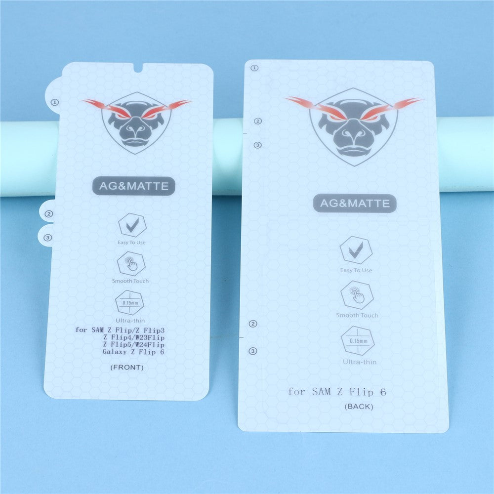 1Set For Samsung Galaxy Z Flip7 FE 5G / Z Flip6 5G Matte Screen Protector Inside + Front Cover Clear TPU Film