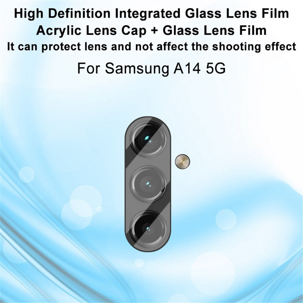 IMAK Kameralinsfilm för Samsung Galaxy A14 5G / 4G, Integrerat linsskydd i härdat glas + Akryllinsskydd