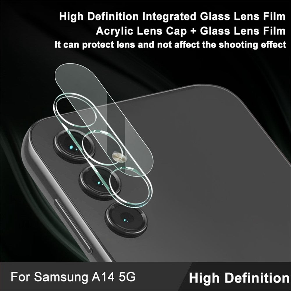 IMAK Kameralinsfilm för Samsung Galaxy A14 5G / 4G, Integrerat linsskydd i härdat glas + Akryllinsskydd