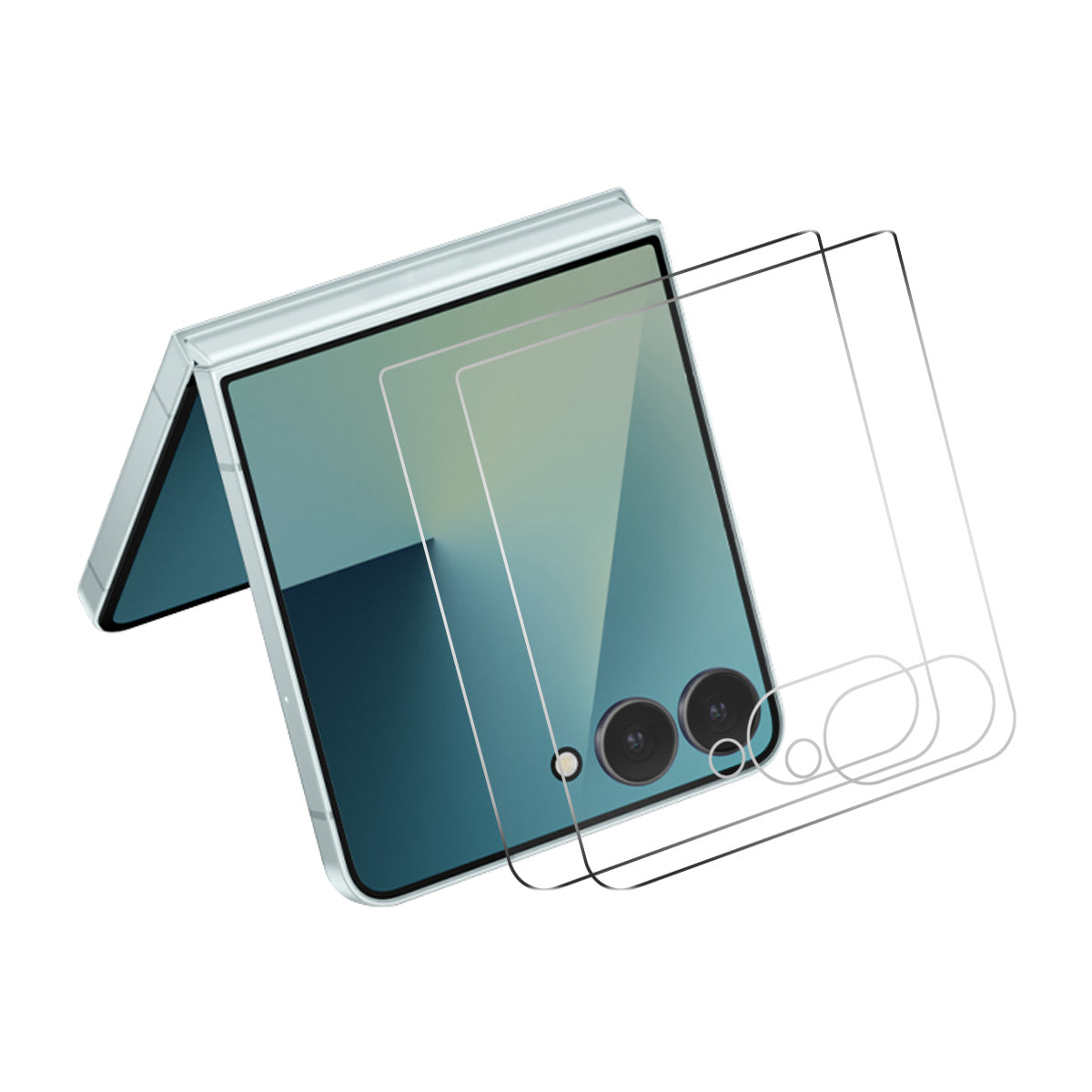 ENKAY HAT PRINCE 2 stk. skærmbeskyttelse til Samsung Galaxy Z Flip7 5G, 9H klar film af aluminium-kiselglas
