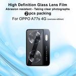 IMAK 2 st / set för Oppo A57 4G / A57s 4G / A57e 4G / A77s 4G kameralinsskydd härdat glas högupplöst reptålig linsfilm