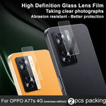 IMAK 2 st / set för Oppo A57 4G / A57s 4G / A57e 4G / A77s 4G kameralinsskydd härdat glas högupplöst reptålig linsfilm