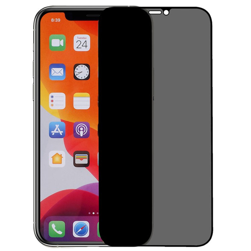 iPhone 12 Pro Max 6,7 tums antispionskärmskydd heltäckande härdat glasfilm med ljus sidentryck och kant