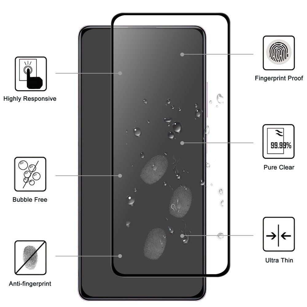 AGC Glass Full Screen Protector for Xiaomi Redmi Note 12 Pro 5G, Full Glue Black Edge Anti-explosion HD Clear Tempered Glass Film
