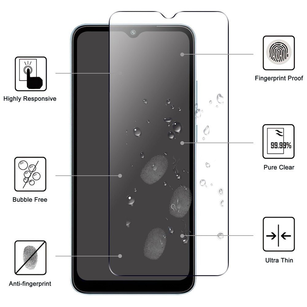Xiaomi Redmi A1 4G / A2 4G Härdat Glasfilm 2.5D Arc Edge HD Klart Explosionsskydd Skärmskydd