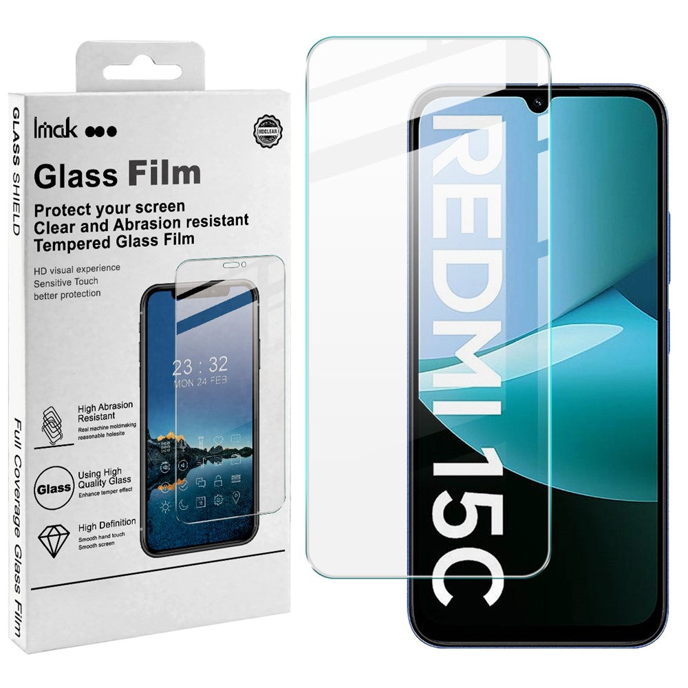 IMAK H-serien för Xiaomi Redmi A7 4G / Redmi 15C 4G (Global) (171 mm) / Poco C85 4G (171 mm) / Redmi 15a 5G skärmskydd i härdat glas, splittersäkert skydd
