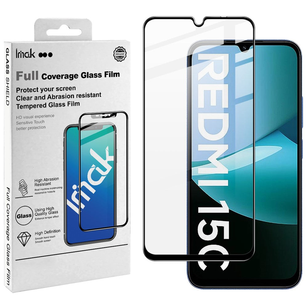 IMAK Pro+-serien til Xiaomi Redmi A7 4G / Redmi 15C 4G (Global) (171mm) / Poco C85 4G (171mm) / Redmi 15a 5G, hærdet glas med fuld skærmdækning, følsom berøringsfilm