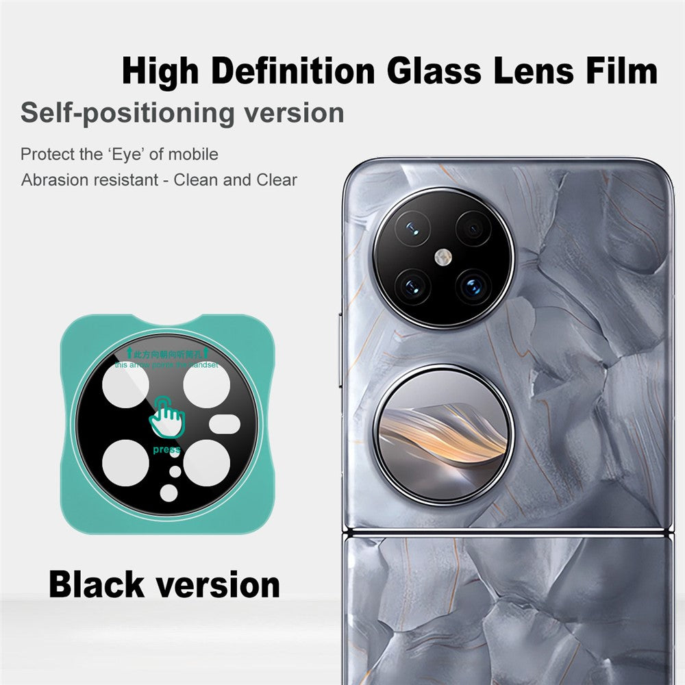 IMAK För Huawei Pocket 2 Härdat Glas Kameralinsskydd med Självpositionerande Ram (Svart Version)