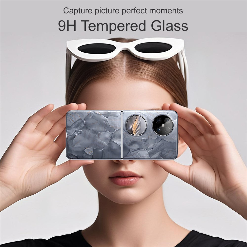 IMAK För Huawei Pocket 2 Härdat Glas Kameralinsskydd med Självpositionerande Ram (Svart Version)