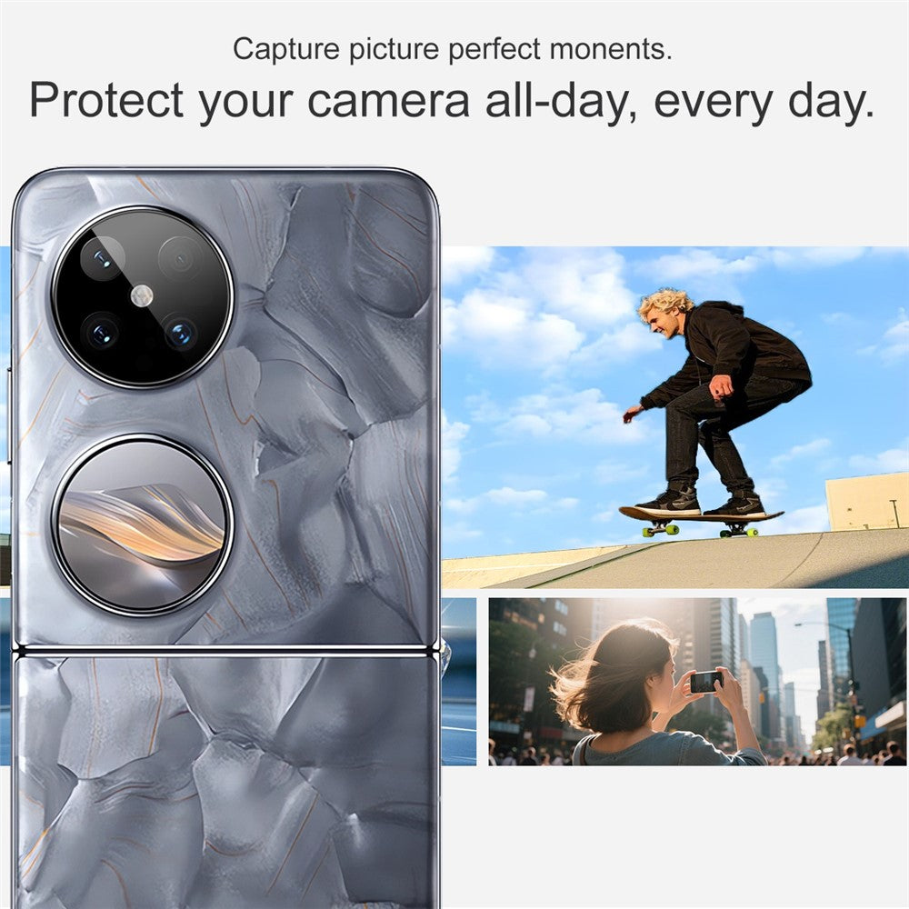 IMAK För Huawei Pocket 2 Härdat Glas Kameralinsskydd med Självpositionerande Ram (Svart Version)