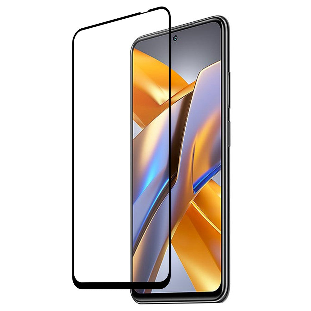 Xiaomi Poco M5s 4G / Redmi Note 10 4G / Note 10S 4G Fullt lim Silk Print Härdat glas Skärmskydd Ultraklar Helskärmsskyddsfilm