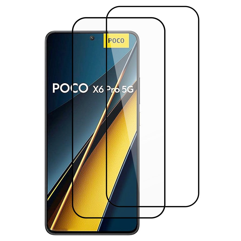 ITIETIE For Xiaomi Poco X6 Pro 5G  /  Redmi K70E 5G 2PCS Tempered Glass 2.5mm High Aluminum Screen Protector Silk Printing Film
