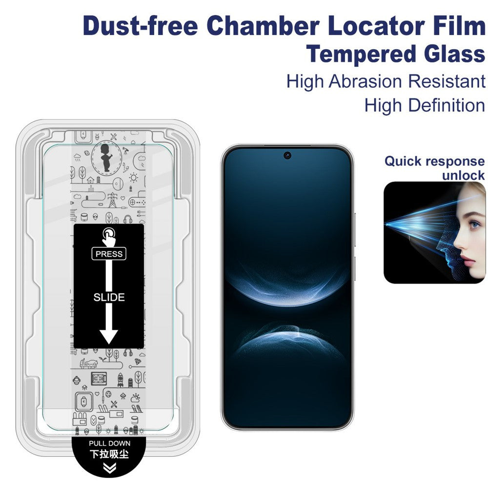 IMAK H-serien för Huawei nova 14 5G härdat glas skärmskydd enkel installationsfilm med automatisk dammborttagningsverktygssats