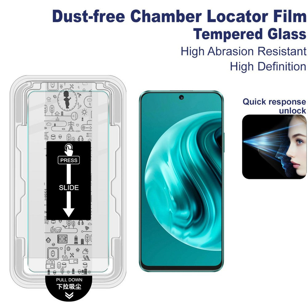 IMAK H-serien för Huawei nova 12i 4G / Enjoy 70 Pro härdat glas skärmskydd enkel installationsfilm med automatisk dammborttagningsverktygssats