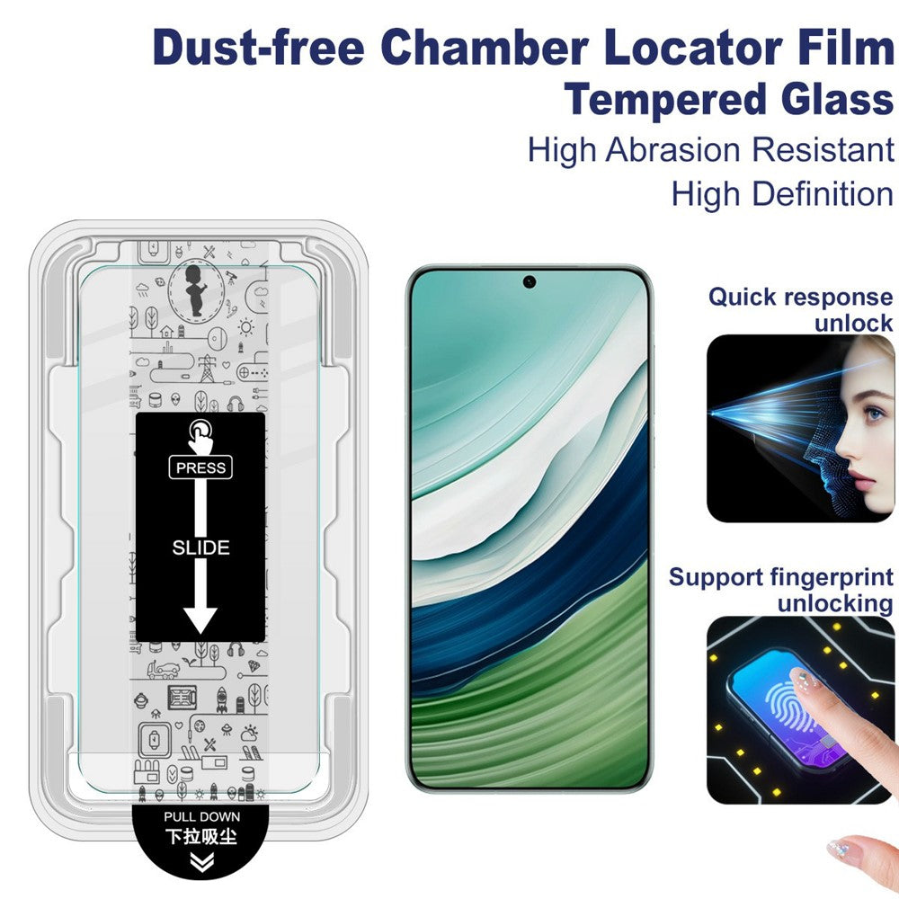 IMAK H Series Tempered Glass Film for Huawei Mate 60 / Mate 50E 4G / Mate 50 4G Screen Protector with Auto Dust-Remove Tool Kit (Fingerprint Unlock)