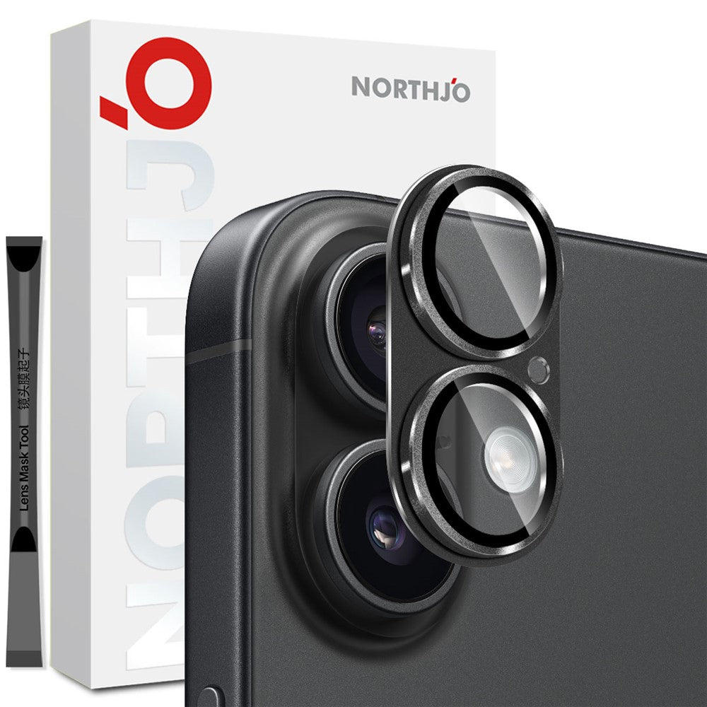 NORTHJO För iPhone 17 Kameralinsskydd Matt Integrerad Metall Härdat Glas Linsfilm