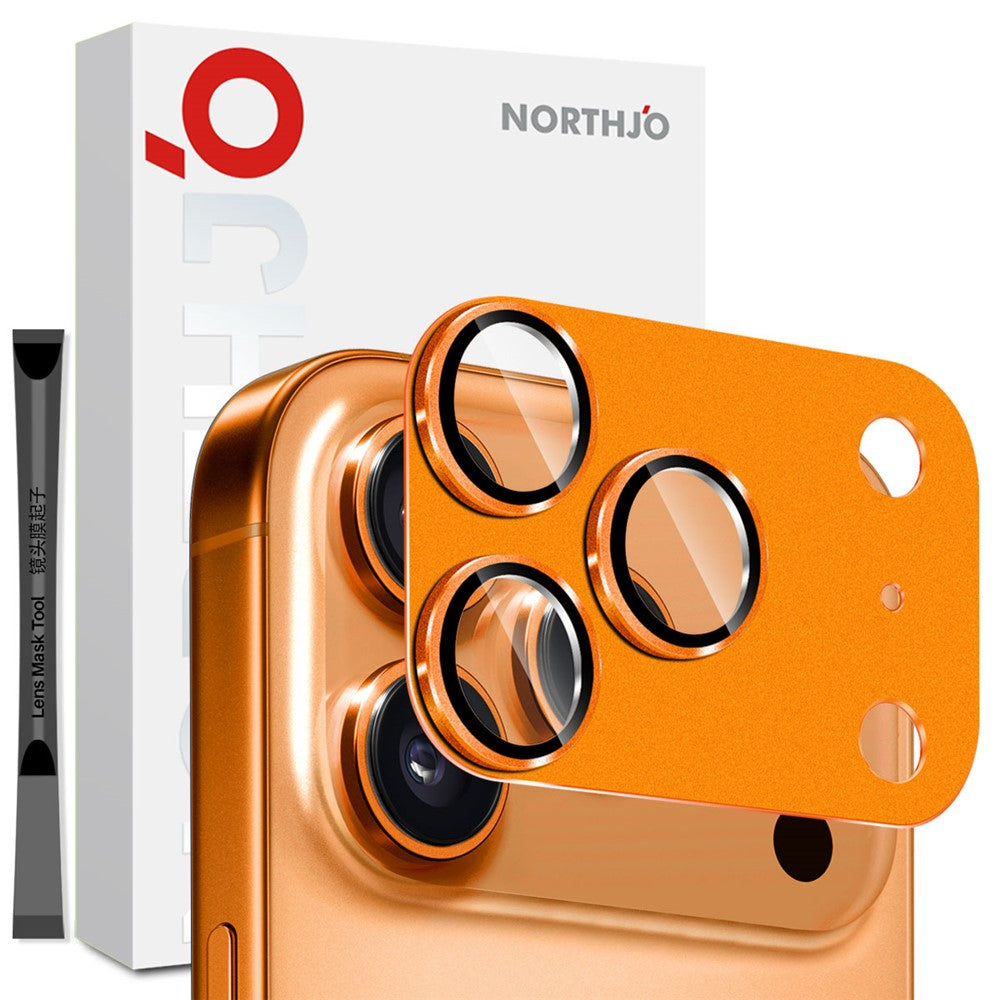 NORTHJO til iPhone 17 Pro Kamerabeskytter Mat Metal Linsecover med Integreret 9H Hærdet Glasfilm