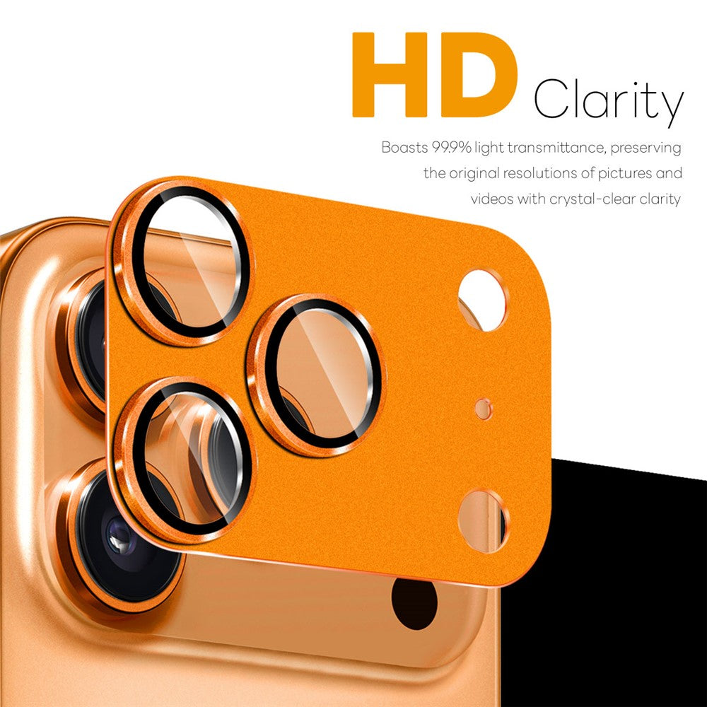 NORTHJO iPhone 17 Pro Max Kameralinsskydd Matt Metall/Glas - Orange