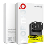 NORTHJO iPhone 17 Pro Max Kameralinsskydd Matt Metall/Glas - Orange