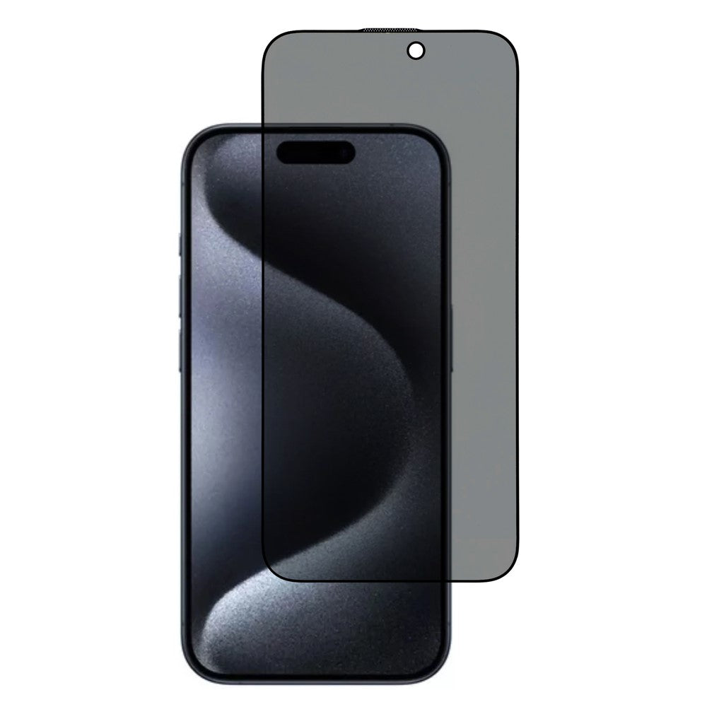 For iPhone 15 Pro Max Privacy Screen Protector 180 Degree Anti Spy Tempered Glass Film Full Coverage Silk Printing Edge