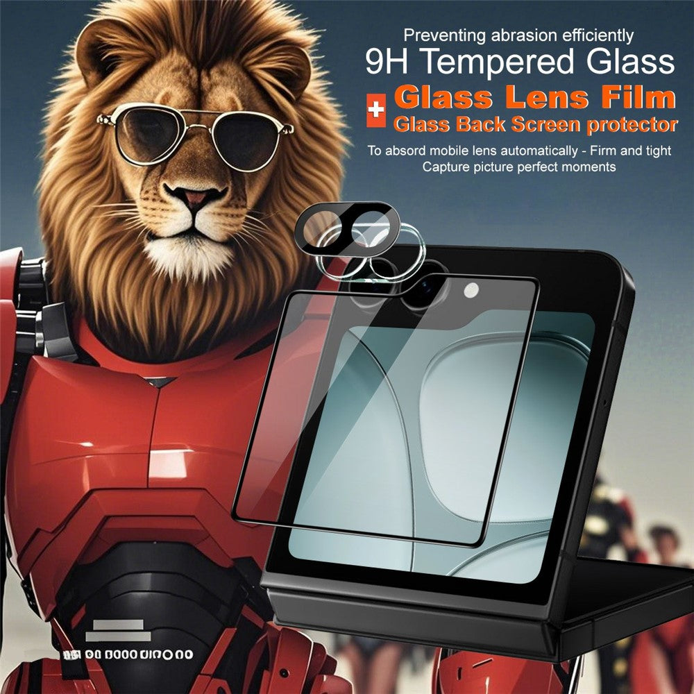 IMAK For Samsung Galaxy Z Flip7 FE 5G Tempered Glass Camera Lens Film + Rear Screen Protector (Black Version)